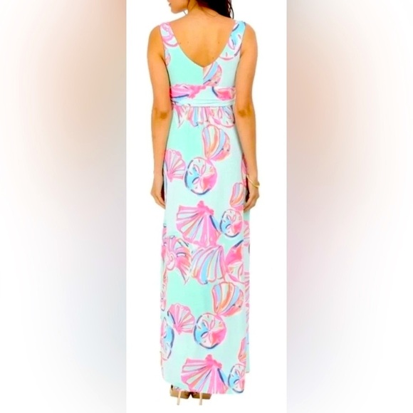 Lilly Pulitzer Sloane Maxi Dress Minty Fresh on the Rocks Sleeveless XS VGUC - Picture 14 of 14